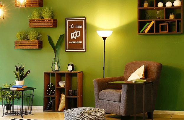 yeşil renk oturma odası